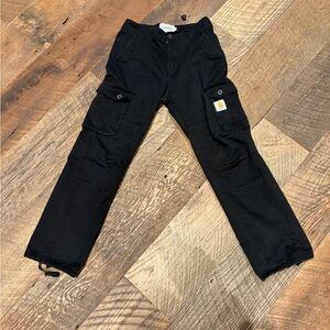 Carhartt WIP Black Cargo Pants Medium Utility Streetwear Cinch Ankle